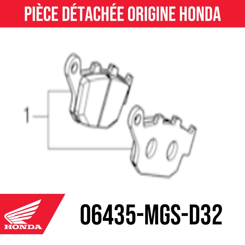 06435-MGS-D32 : Pastillas de freno traseras Honda Honda Hornet CB750